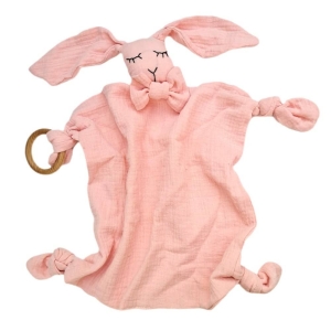 Peluche coniglietto rosa con fiocco per bambine