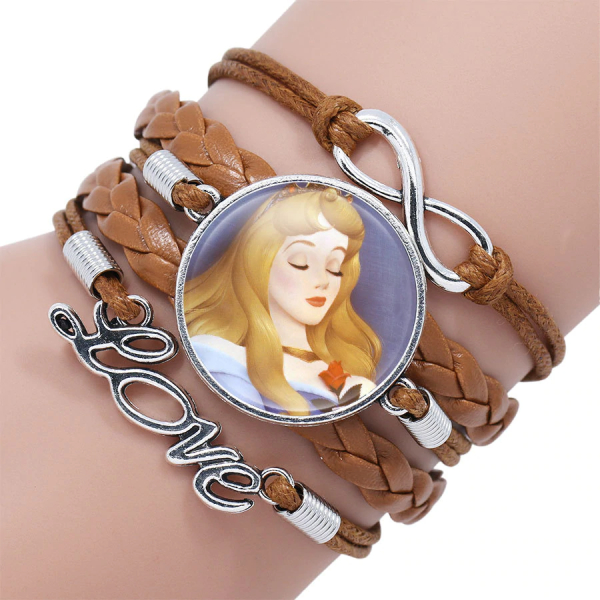 Bracciale intrecciato marrone che rappresenta la Bella Addormentata