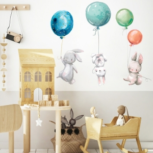 Decorazione da parete a forma di simpatico coniglio per ragazze con sfondo per la cameretta di una bambina