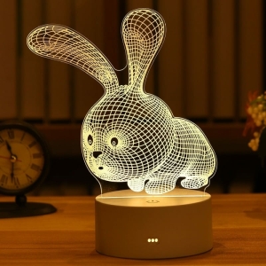Luce notturna con motivo a coniglio 3D per le ragazze alla moda