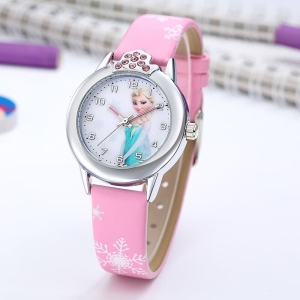 Orologio con strass rosa Elsa per ragazze alla moda