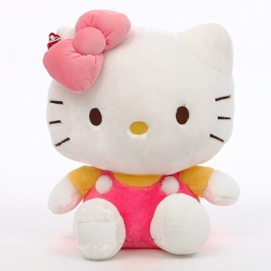 Peluche Hello Kitty alla moda per ragazze con fiocco rosa