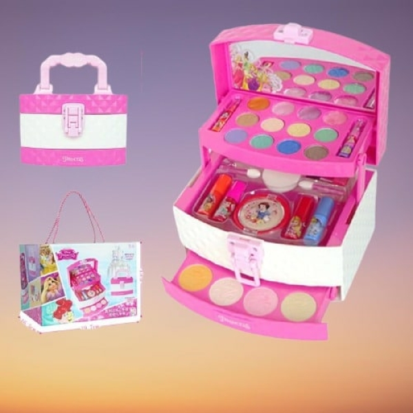 Set completo di trucco da principessa per bambine in rosa e bianco alla moda