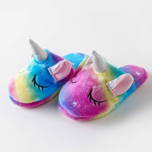 Pantofole unicorno multicolore per bambine