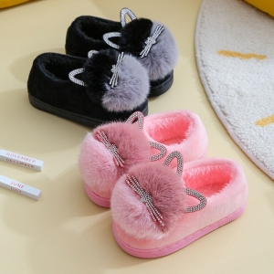 Pantofole in cotone con orecchie di gatto per ragazze alla moda