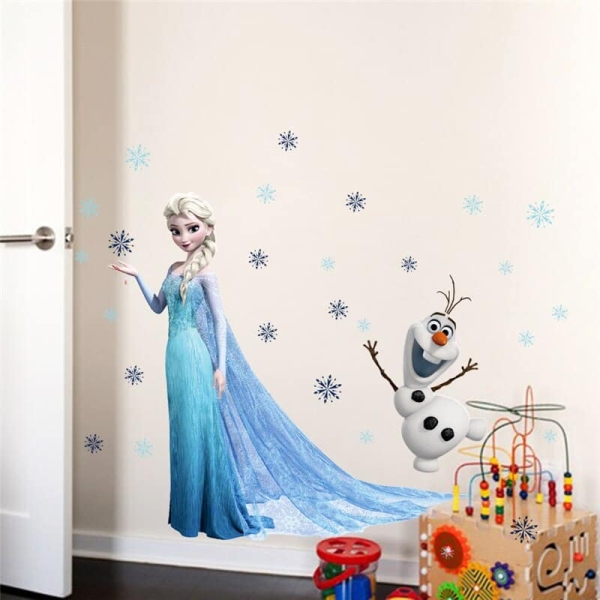 Adesivo murale Elsa e Olaf per ragazze adesivo murale elsa e olaf per ragazze 3