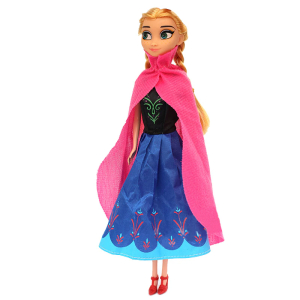 Bambola Principessa Anna Regina delle Nevi con mantello rosa