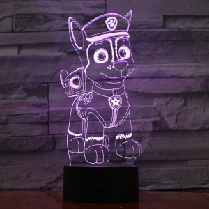 Lampada LED Chase Patrol 3D per ragazze in una casa