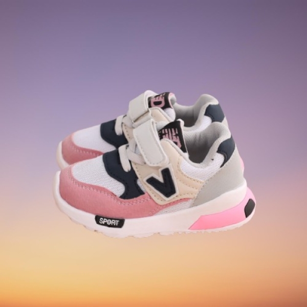 Scarpe da ginnastica casual antiscivolo per ragazze con sfondo viola e arancione