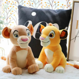 Peluche di Simba e Nala per bambine con fondo di cuscino nero