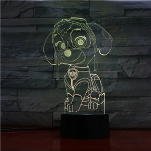 Stella Pat Patrouille 3D Lampada LED per le ragazze alla moda in una casa
