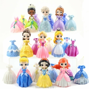 Statuetta della principessa con abiti intercambiabili per bambine multicolore