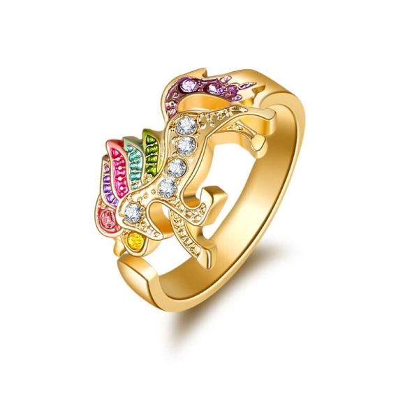 Anello Unicorno per bambina in oro