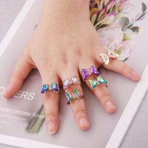 Anello a farfalla regolabile per ragazze, diverse scelte alla moda