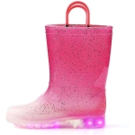 Stivali da pioggia con luce LED per bambine, colori rosa, di buona qualità e alla moda