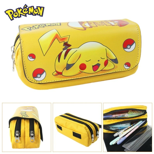 Astuccio portamatite Pokémon a doppio scomparto, giallo. Di buona qualità e molto alla moda