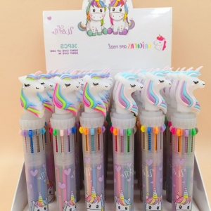 Biro unicorno da 10 colori per bambine con scatola