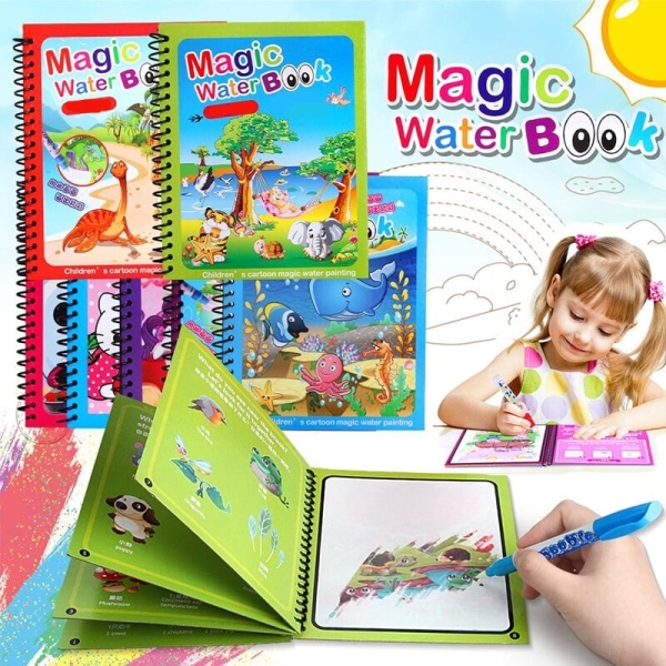 libro magico da colorare con penna ad acqua
