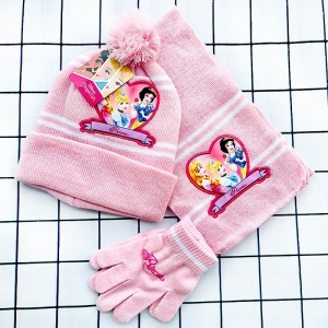 Set di guanti e sciarpa in peluche rosa da principessa Disney per bambine