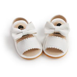 Sandalo bianco per bambini con papillon