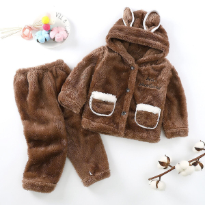 Pigiama caldo con cappuccio per bambina in vari colori con giocattoli