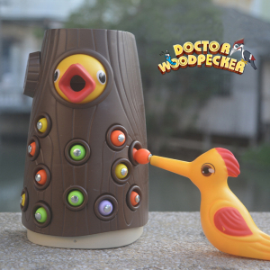 Montessori abilità motorie giocattolo magnetico per bambine con un uccellino giallo e un albero