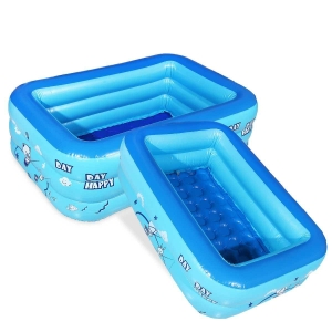 Piscina rettangolare gonfiabile per bambini, blu