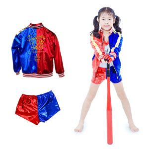 Costume da Harley Quinn per ragazze con sfondo bianco