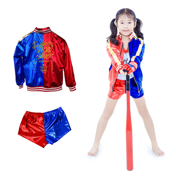 Costume da Harley Quinn per ragazze con sfondo bianco