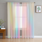 Tenda da camera trasparente arcobaleno per ragazze con sfondo una stanza