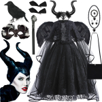 Costume da maliarda Disney per ragazze, completo di accessori.