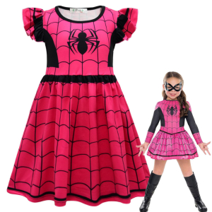 Travestimento da Spiderman rosa per ragazze con sfondo bianco