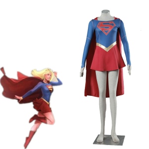 Costume da Supergirl per ragazze con sfondo bianco