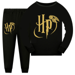 Pigiama nero di Harry Potter con pantaloni e maglietta a maniche lunghe