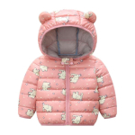 Giacca con cappuccio rosa da bambina con disegno di elefante