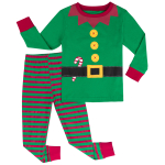 Pigiama verde con maglietta pixie e pantaloni a righe
