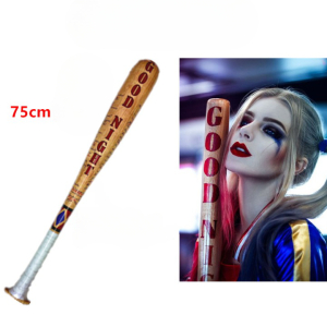 Travestimento da Harley Quinn ribelle per ragazze con sfondo bianco e mazza da baseball