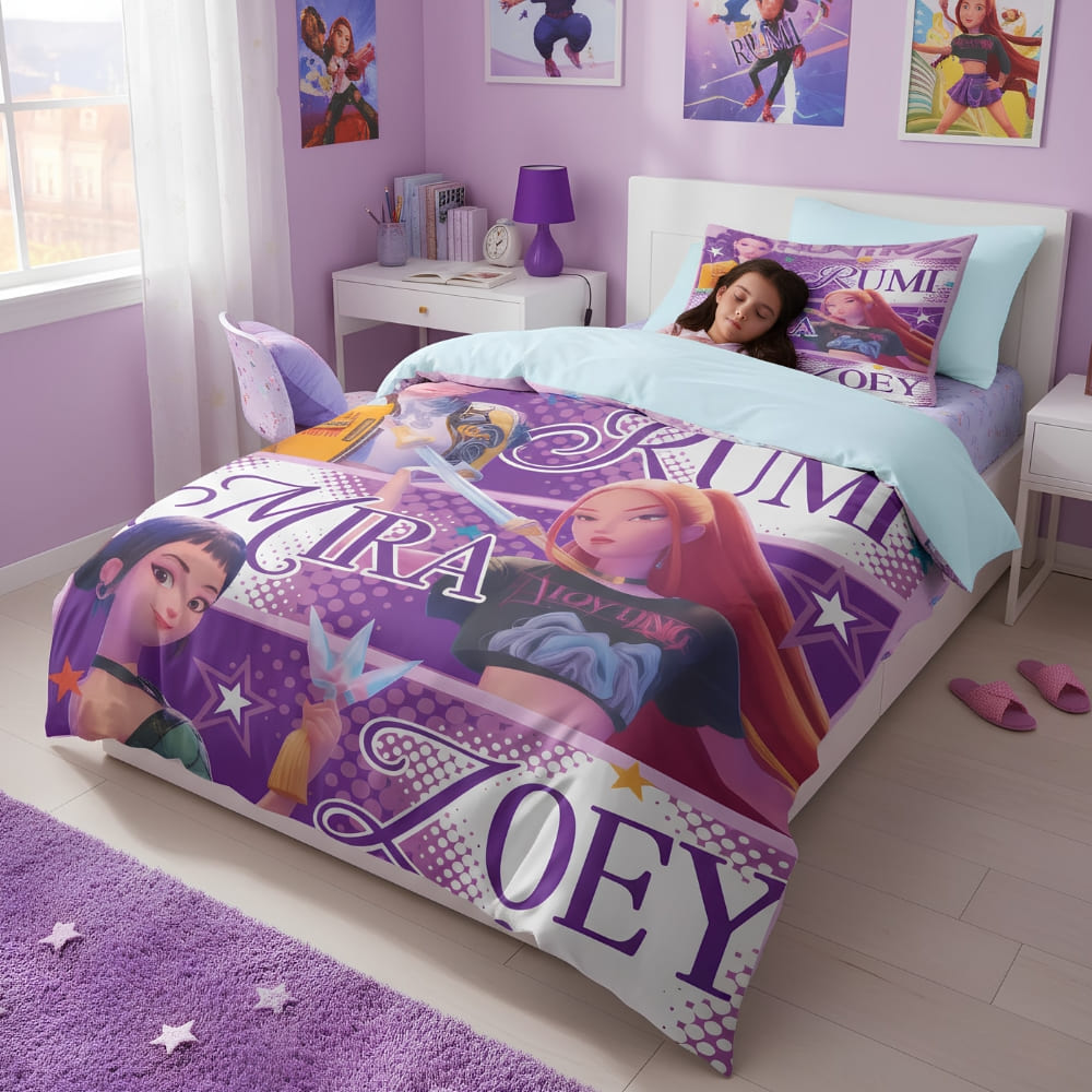 Set Biancheria Da Letto Per Bambini Demon 3 Pezzi - Copripiumino 135x200 Cm In Puro Cotone Con Cerniera, Federe 80x80 Cm, Morbido E Traspirante, Regalo Per Ragazzi E Ragazze